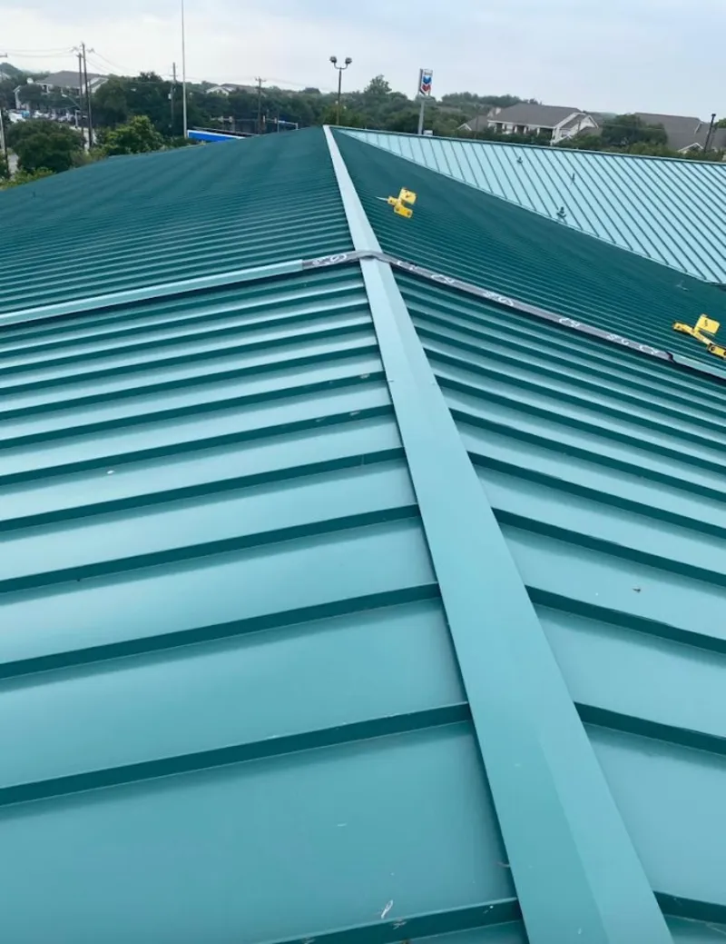 Green commercial metal roof ridge and valley for Metal Roof Repair in Coeymans